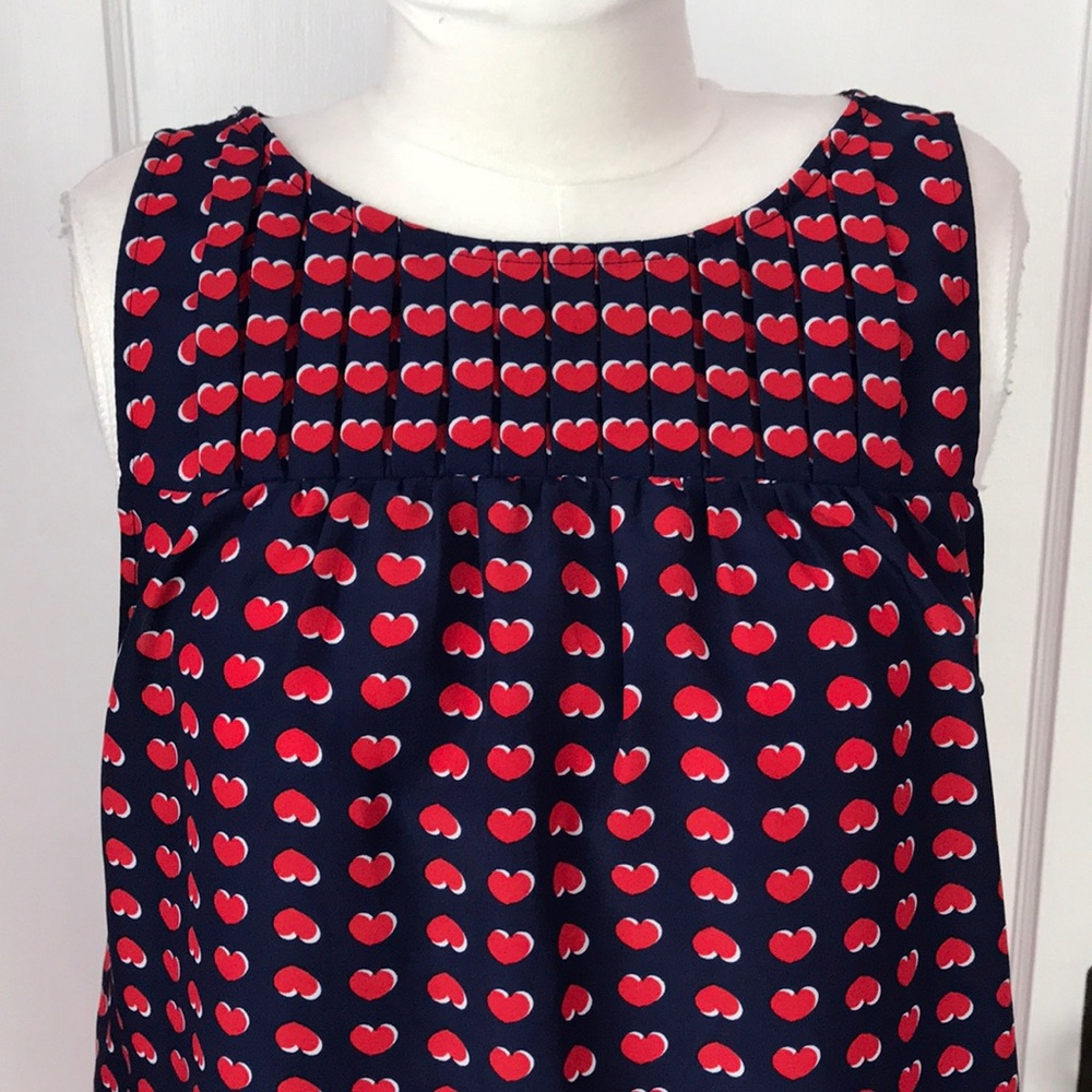 Red heart smock blouse